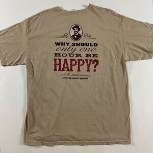 Vintage Y2K Dr. McGillicuddy's Schnapps T Shirt Men's Size XL Cotton Brown